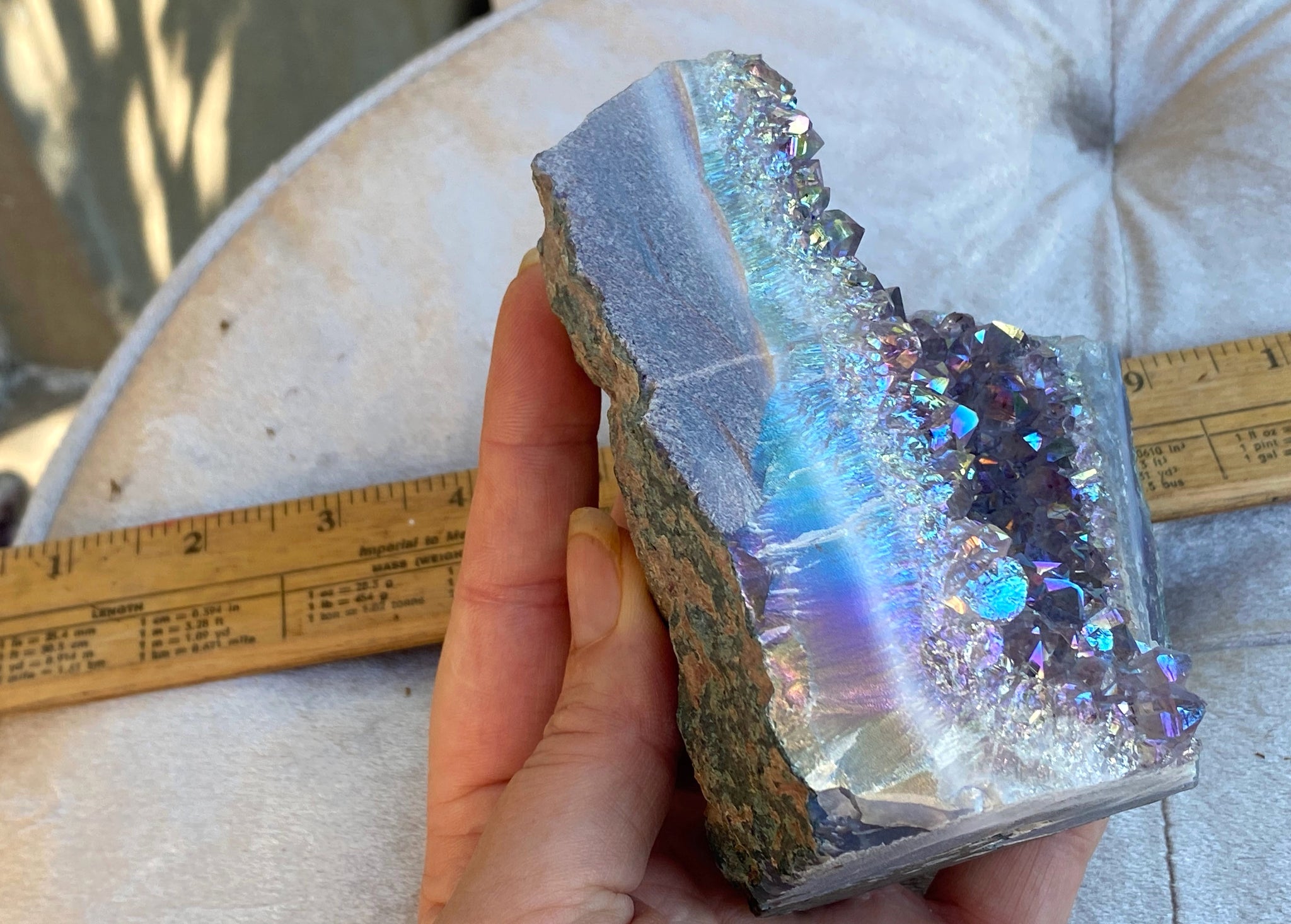 ANGEL AURA QUARTZ FREESTAND GEODE | Rainbow Geode A