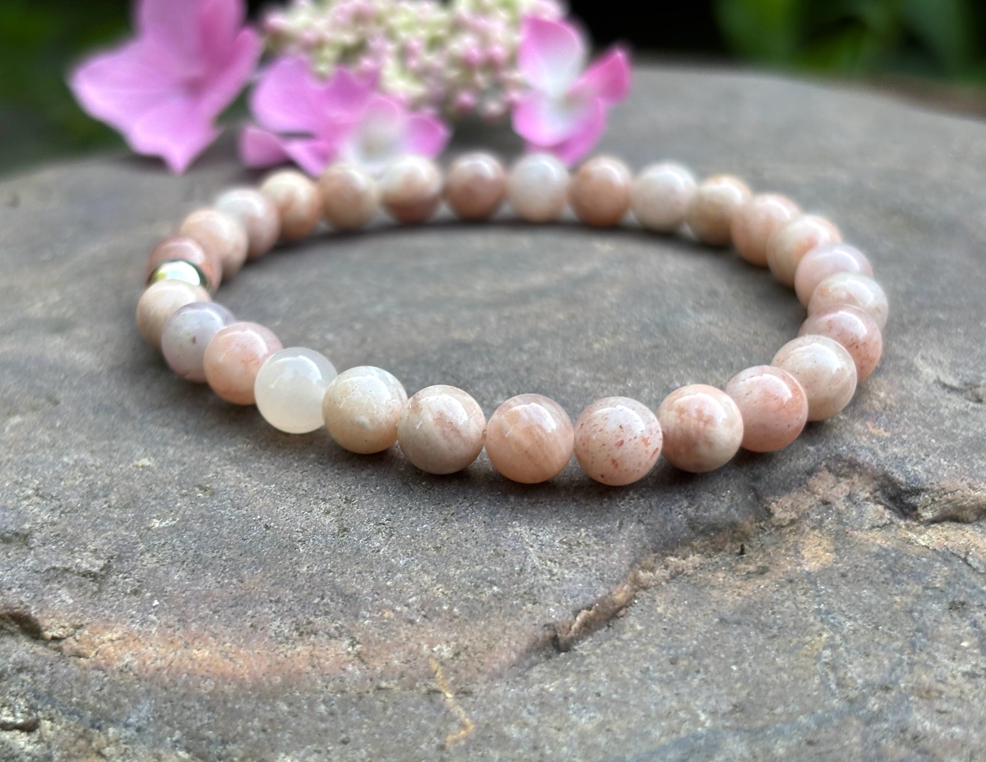 I AM GODDESS BRACELET PEACH PINK MOONSTONE BRACELET – Coconut Quartz